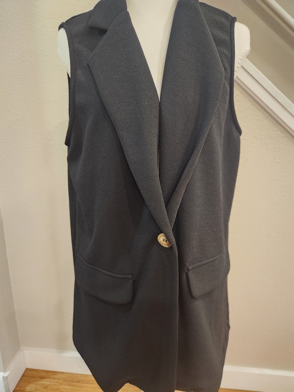 SHEIN Dark Gray Sleeveless Tailored Lapel Vest